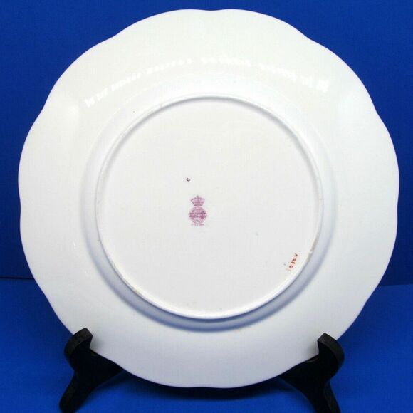 Minton Floral Scalloped Edge 9" Plate made In England Circa 1912 - Picture 7 of 10